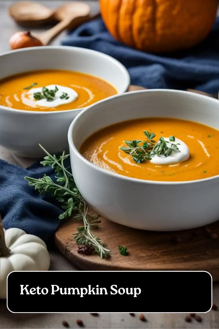 Keto Pumpkin Soup is a creamy low-carb fall recipe made for 