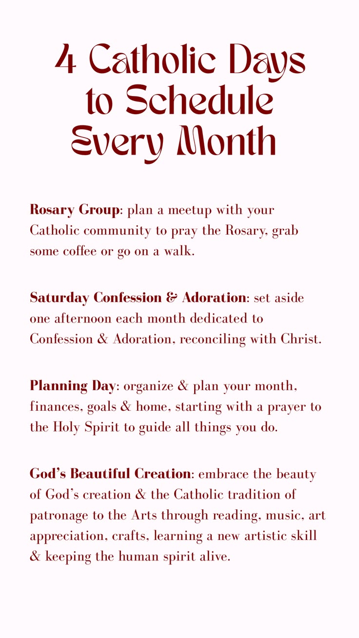 Four great ways to schedule in your month to put your faith 