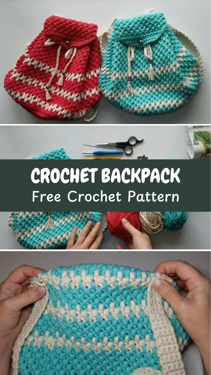Learn how to crochet a stylish backpack with this easy step-