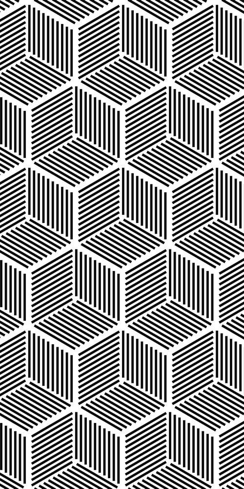 Seamless hexagonal line cube pattern
