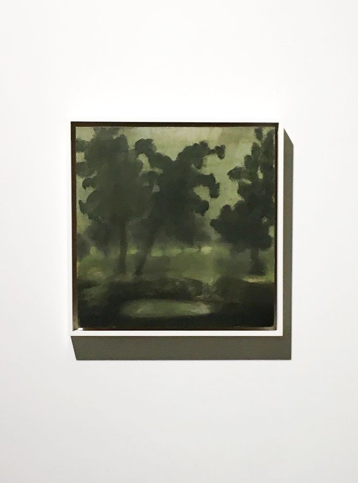 "Mysterious Green Light," 2015, oil on panel