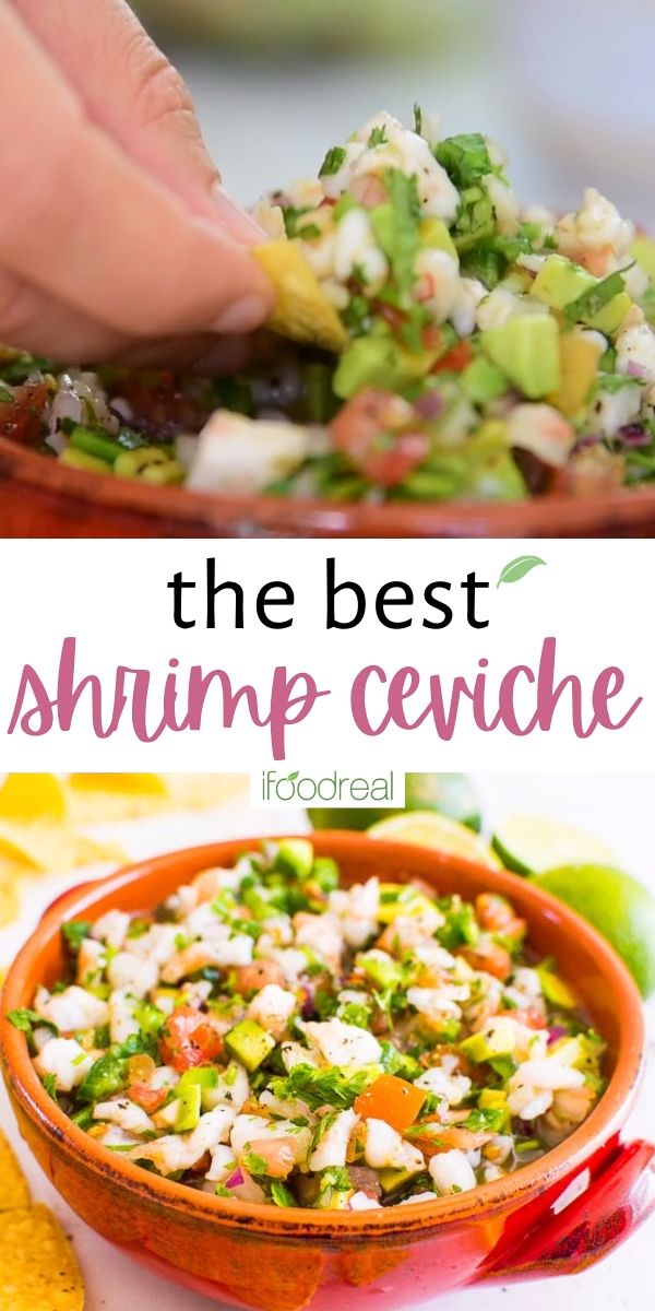 Easy Shrimp Ceviche with raw or cooked shrimp that is cool, 