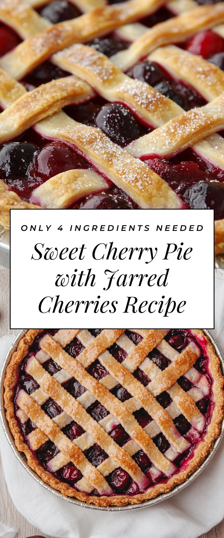This Juicy Cherry Pie with Jarred Cherries is a slice of sum