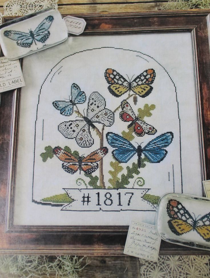 Butterfly Cloche Cross Stitch from Hello from Liz Mathews