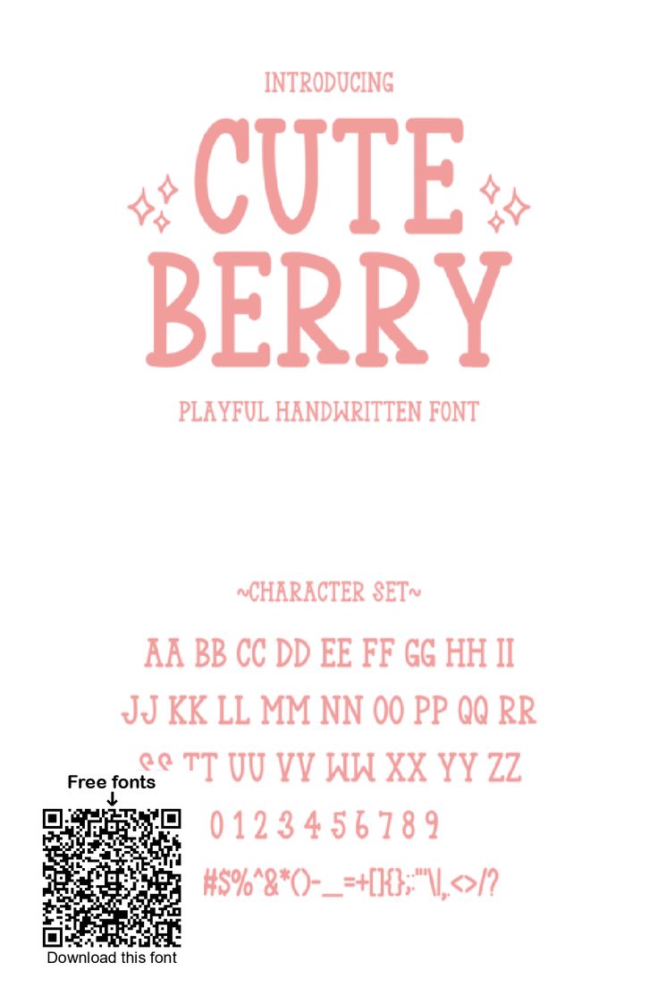 Cute Berry is a playful font that’s perfect for crafts, plan
