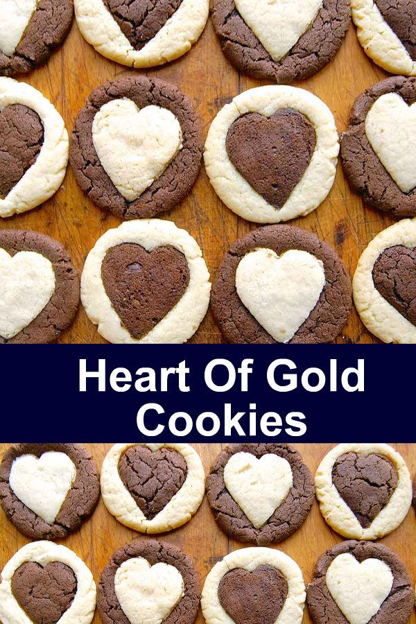 Heart Of Gold Cookies. 2 cookies in one. Chocolate heart coo