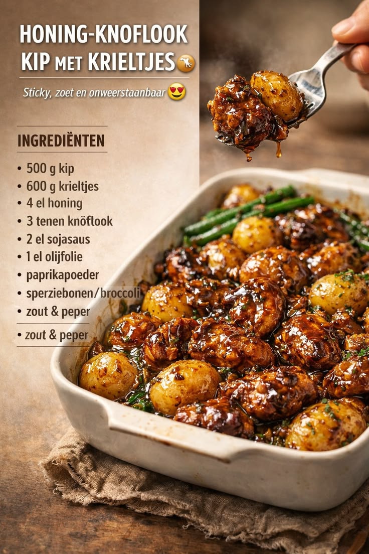 Honing-Knoflook Kip met... - Dagelijkse lekkere recepten