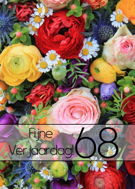 68th Dutch Happy Birthday Card/Fijne Verjaardag - Summer bou