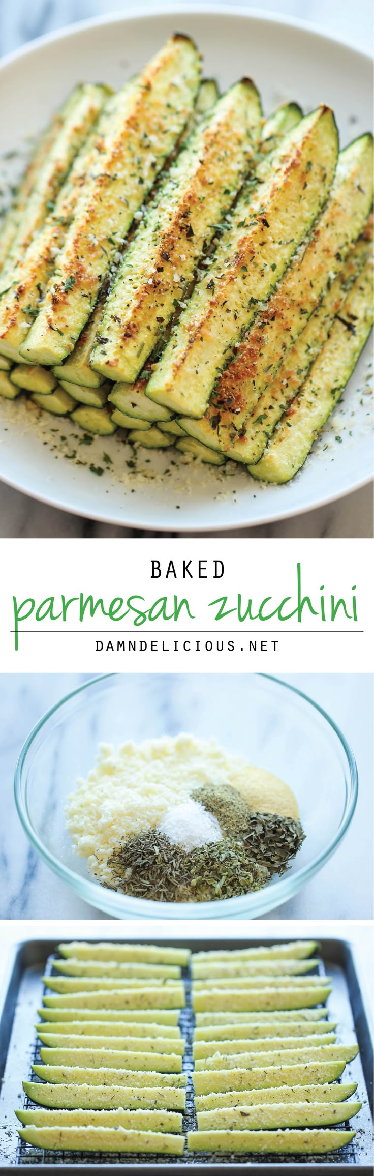 Baked Parmesan Zucchini - Crisp, tender zucchini sticks oven