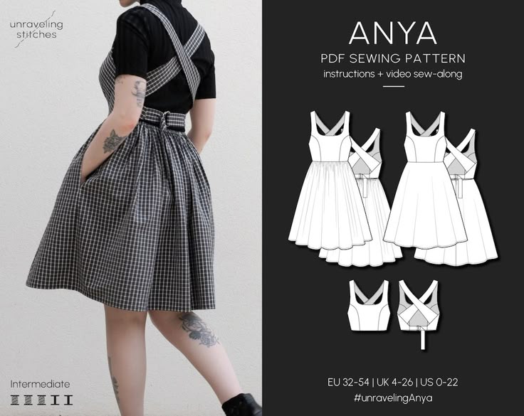 Anya Dress & Top PDF Sewing Pattern EU 32-54 US 0-22 - Etsy 