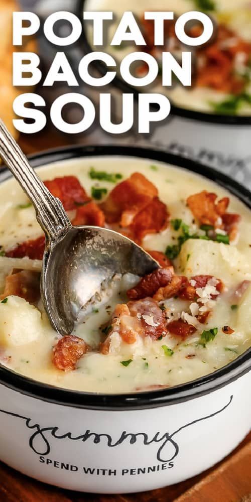 This potato bacon soup is easy to make and it cooks up cream