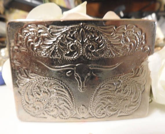 Steer Buckle Large Square Vintage