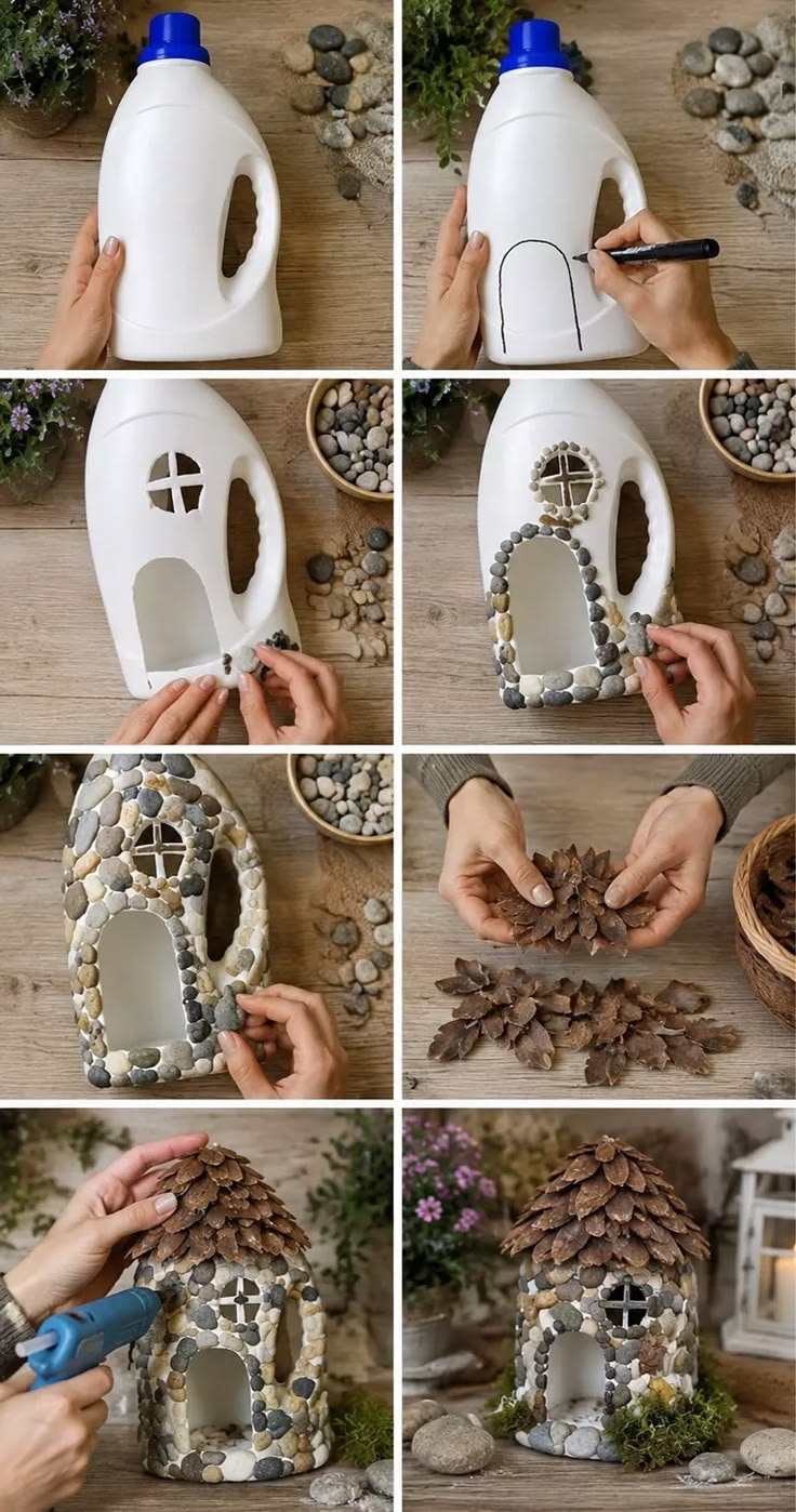 Create a whimsical moss-covered birdhouse from DIY outdoor m