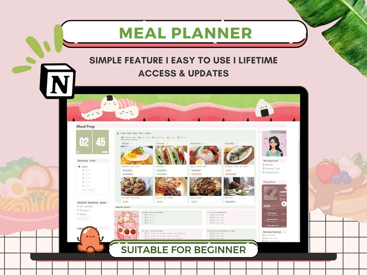 Notion Template Meal Prep Planner, Ultimate Weekly Meal Plan