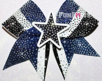 Gorgeous 3-D Star Rhinestone custom cheer bow by FunBows !