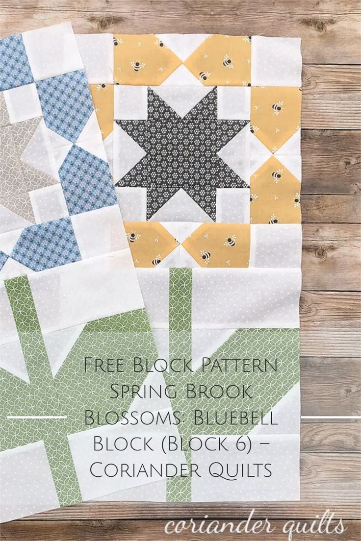 Free Block pattern #6 of the Spring Brook Blossoms Quilt Alo