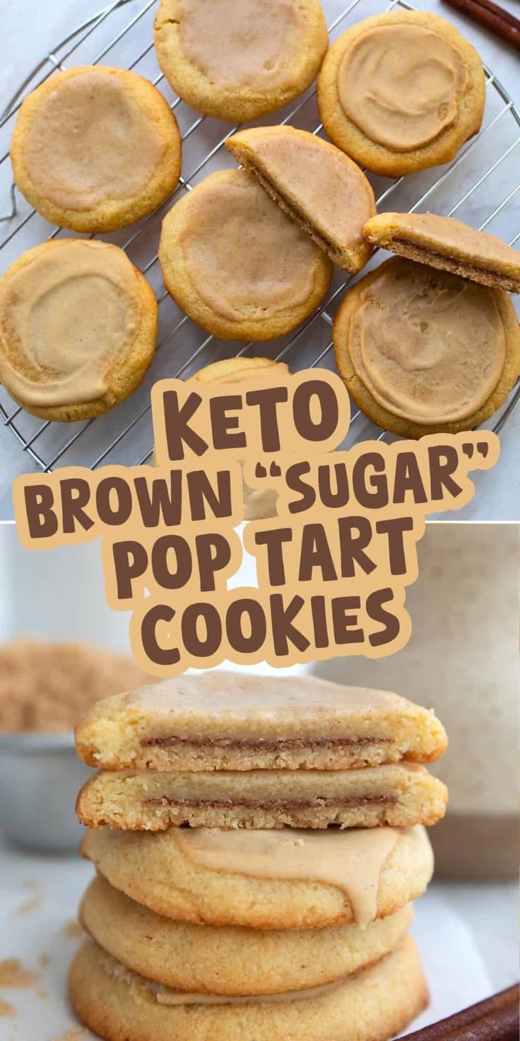 Tender keto sugar cookies with a cinnamon brown "sugar" fill