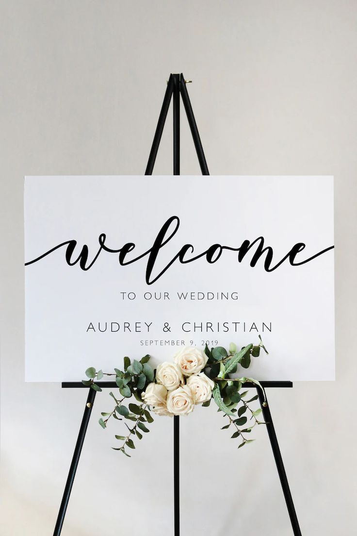 Modern Script Wedding Welcome Sign Template Ceremony Sign | 
