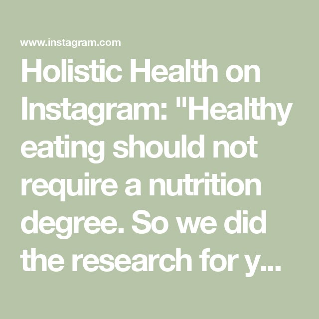 Holistic Health on Instagram: "Healthy eating should not req