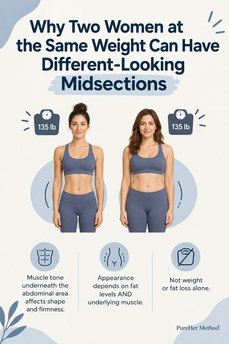 Two people can weigh the same while having different-looking