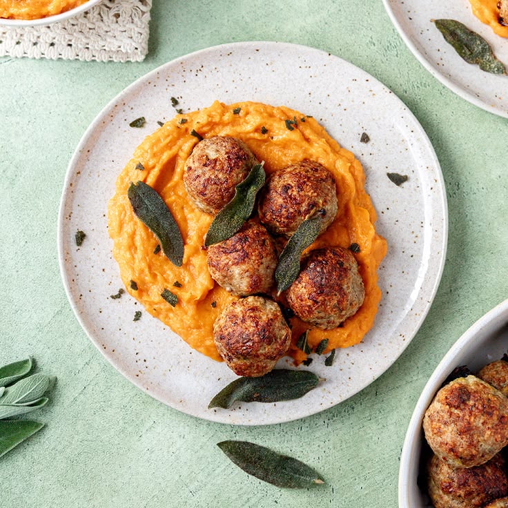 Thanksgiving-inspired Turkey, Apple and Sage Meatballs Over 