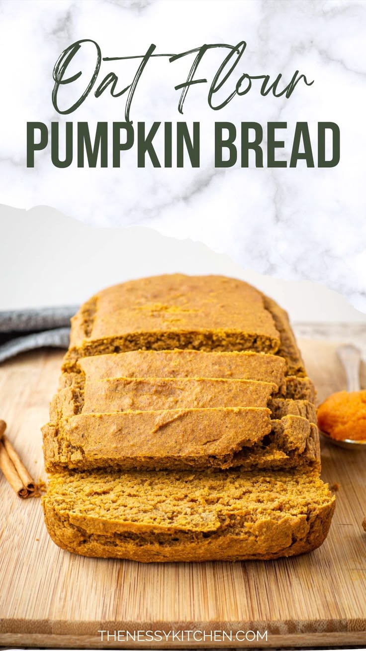Made entirely with oat flour, this gluten free pumpkin bread