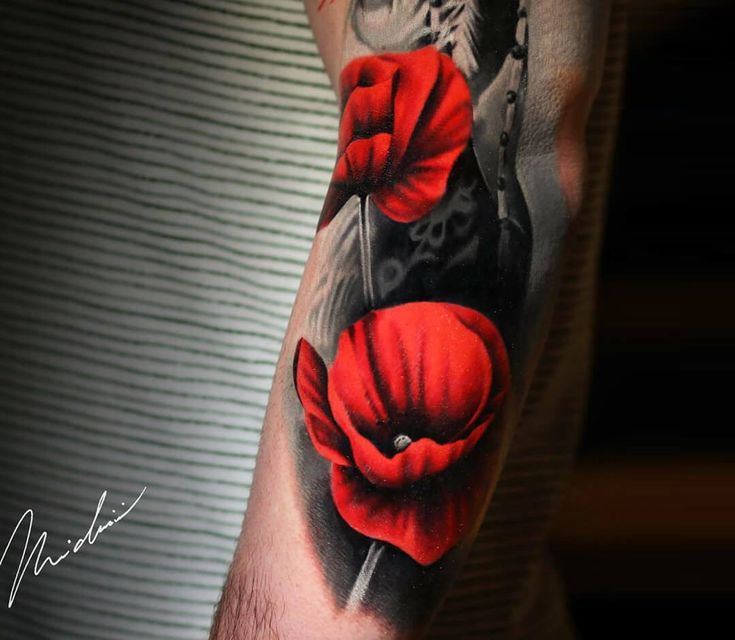 Wild Poppies tattoo by Michael Cloutier | Photo 28473