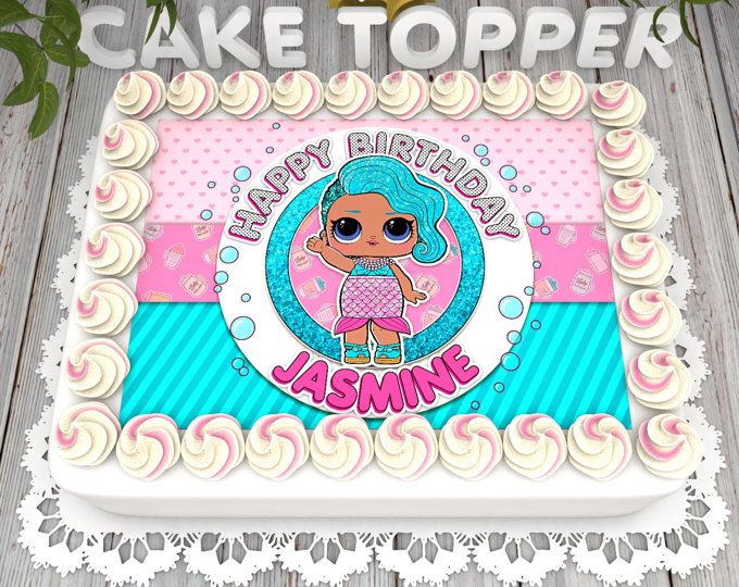 Digital Lol surprise dolls birthday cake topper, Lol surpris