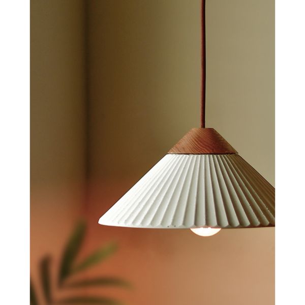 Cream white concrete shade with wood elements Compatible wit