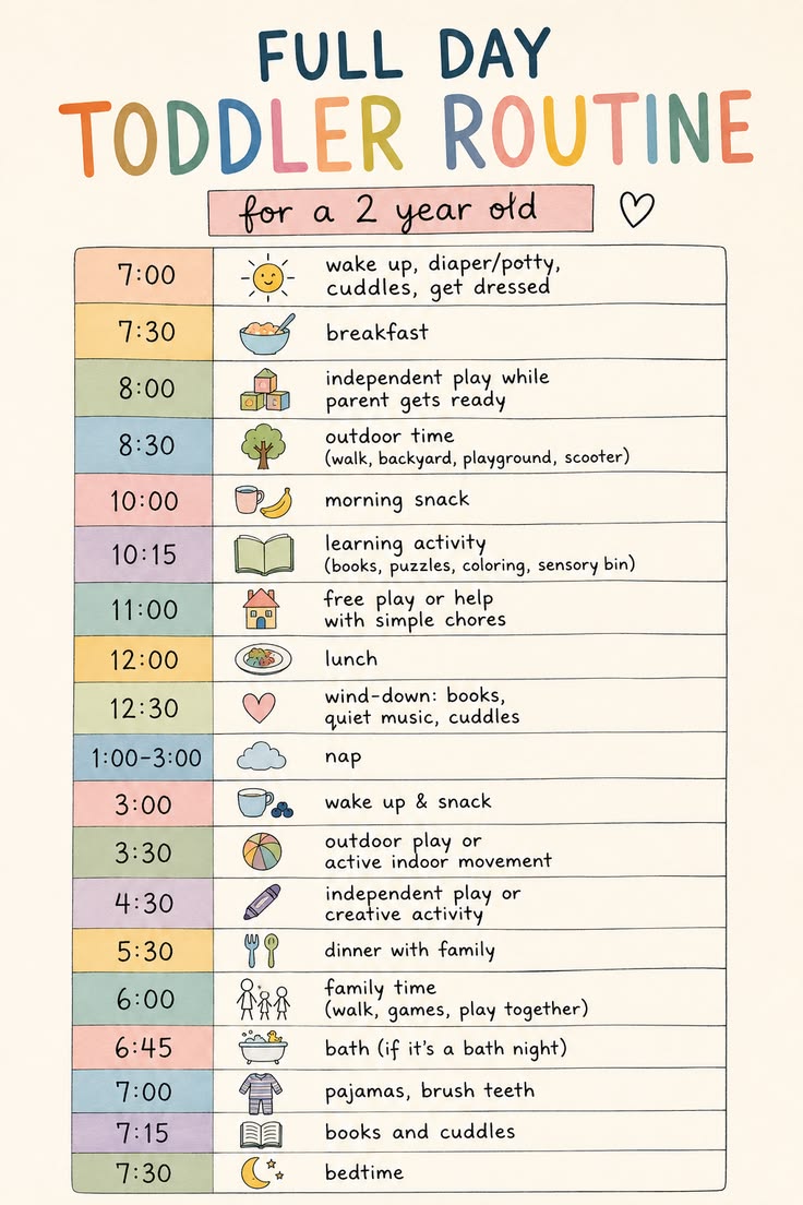 Looking for a realistic daily routine for your 2-year-old? T