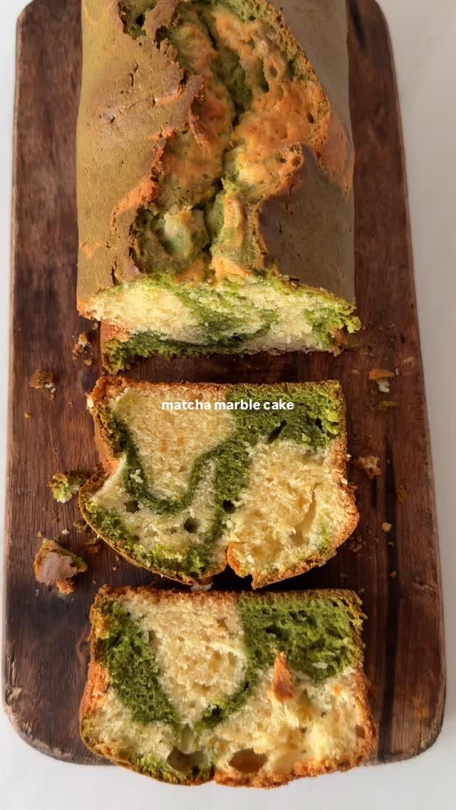 Matcha Marble Cake 🍵✨ A buttery, tender loaf with the dreami