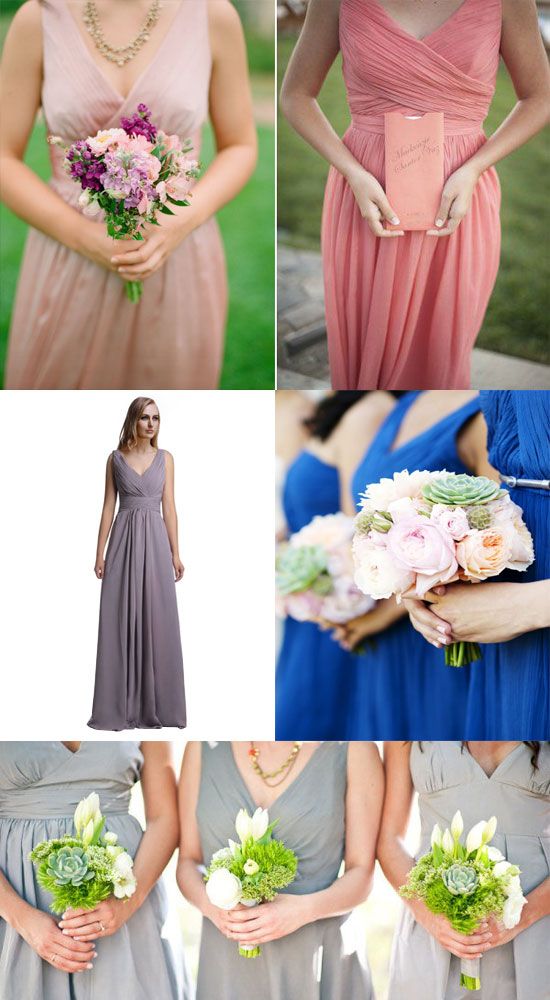 v-neck bridesmaid dress