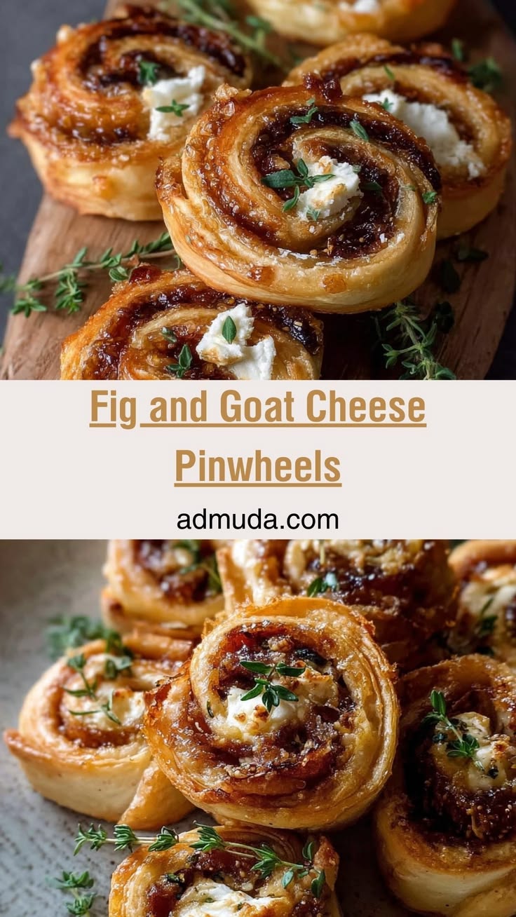 These Fig and Goat Cheese Pinwheels are flaky, elegant, and 