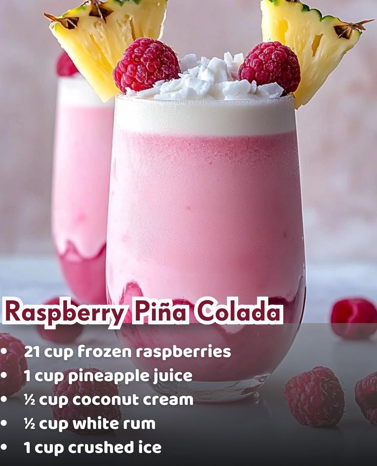 Fork & Flavor - Raspberry Piña Colada (Simple Boozy Version)
