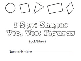 Free printable mini books for preK to learn math: I Spy Shap