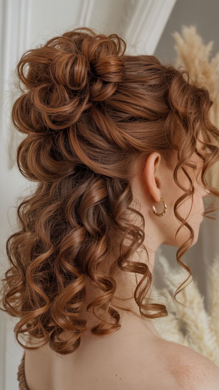 Discover this gorgeous curly updo that combines elegance and