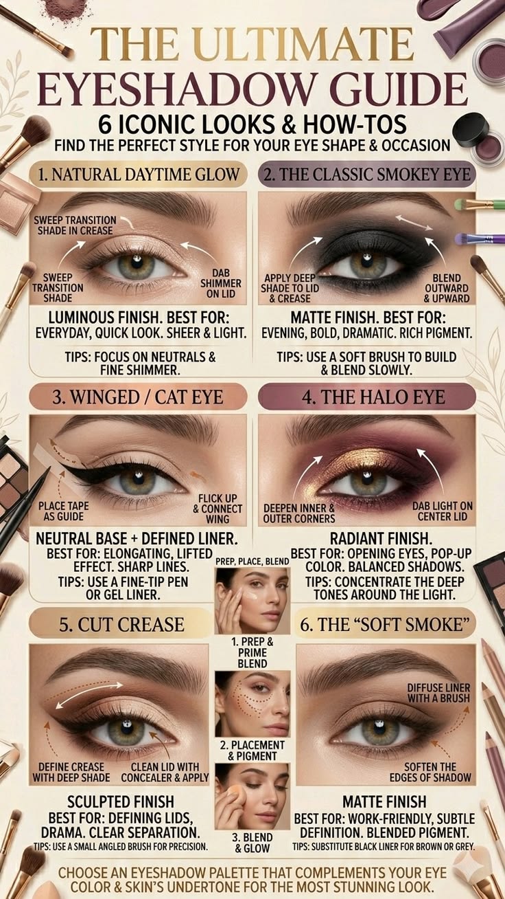 Master your eye makeup with The Ultimate Eyeshadow Guide. Th