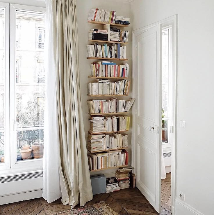 Explore a serene Paris-inspired corner with a natural wood b