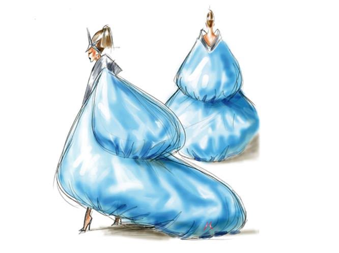 Thierry Mugler fashion sketches for Grand Show at Friedrichs