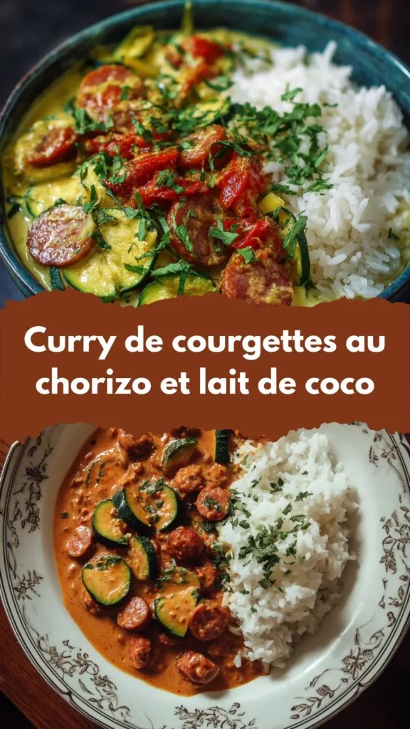 Curry de courgettes au chorizo et lait de coco