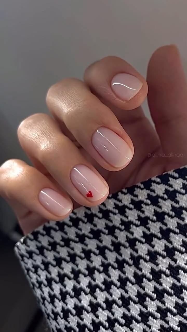 Valentines Nails Aesthetic Red White Pink Preppy