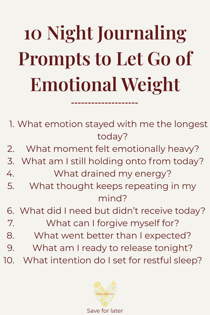 Use these night journaling prompts to release overthinking, 