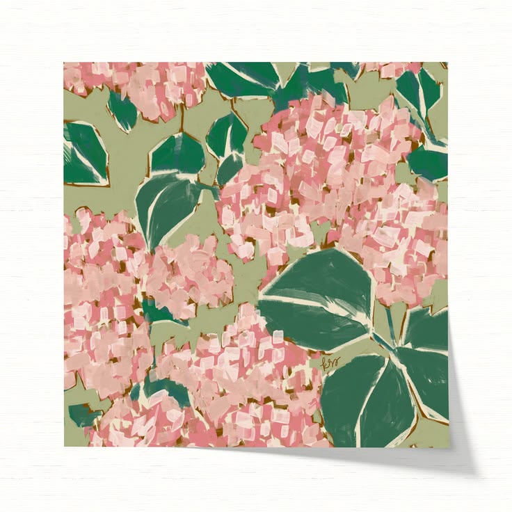A refined floral hydrangea southern botanical print designed