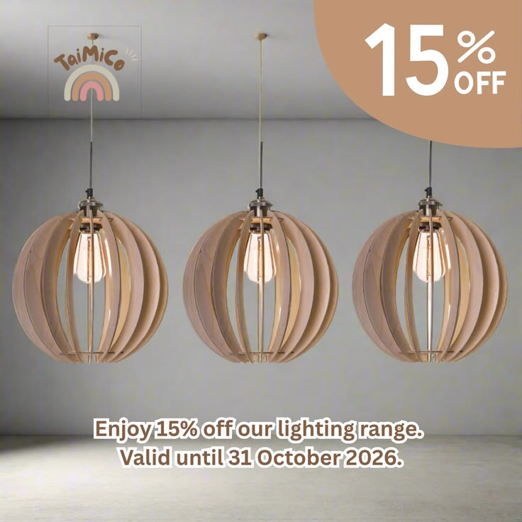Enjoy 15% off our Lighting Range.

https://taimico.co.za/pro