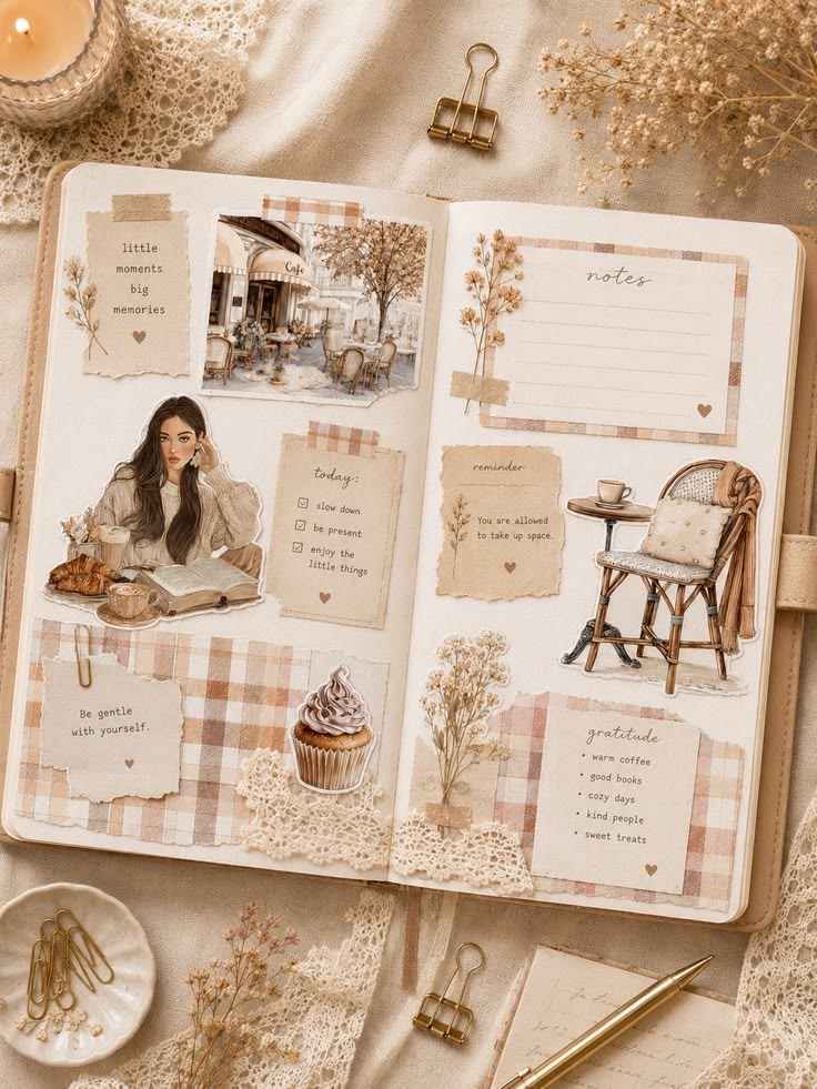 🤎📖 Create a cozy journaling moment with this warm brown-them