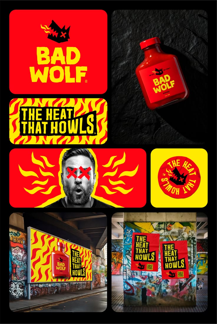 Bad Wolf Hot Sauce Branding | Graphic design posters, Brandi
