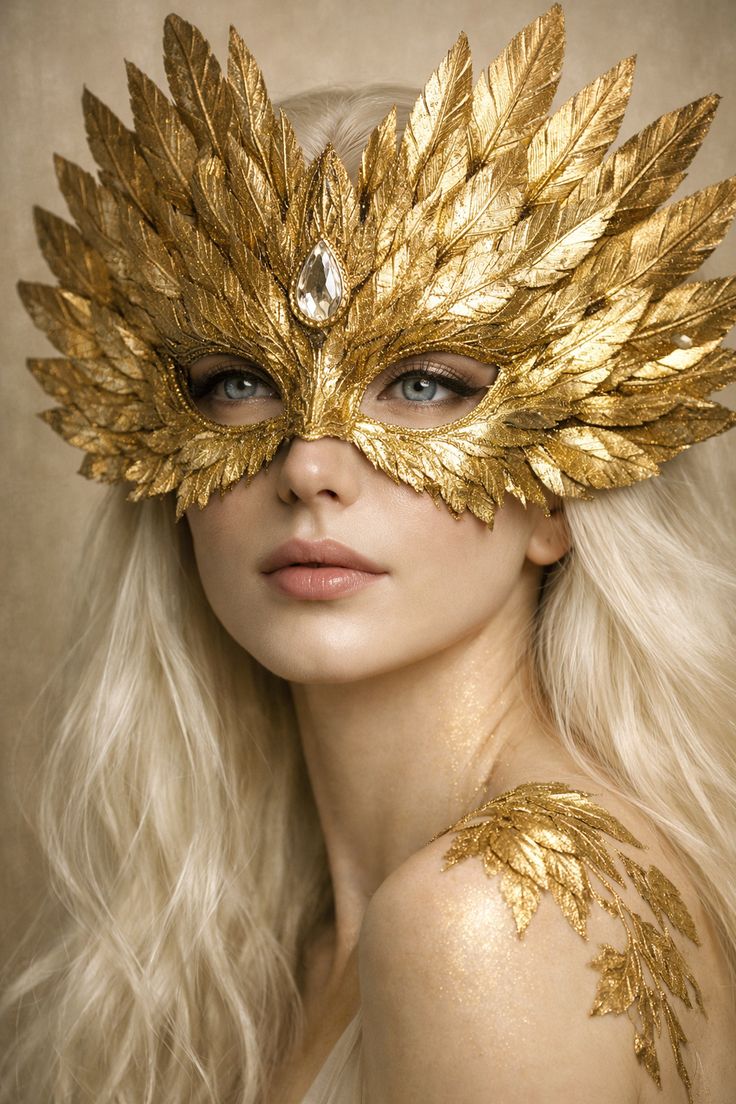 #FantasyMasquerade #GoldenMask #EtherealGoddess #CelestialBe