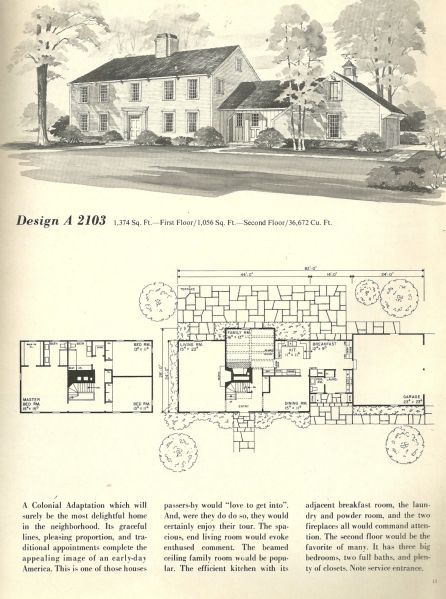 Vintage House Plans 1970s: New England Salt Boxes |