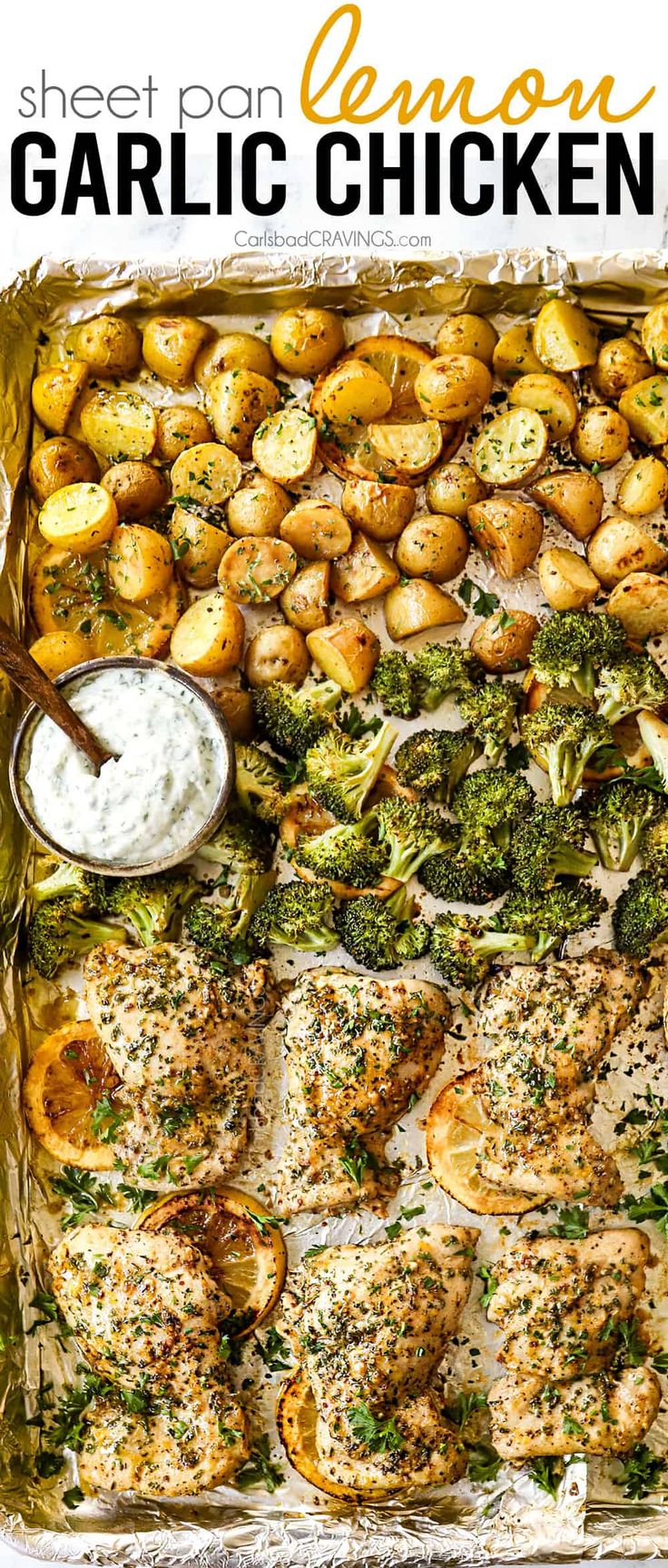 Lemon Garlic Chicken (Sheet Pan with Potatoes & Broccoli OR 