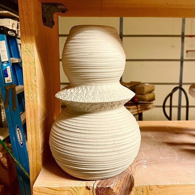 One of my advanced class demos waiting to be bisque fired!  